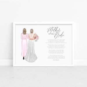Personalised Mother of the Bride Print - Wedding Day Keepsake Gifts - Thank You Poem Gift For Mother Of The Bride, From Daughter