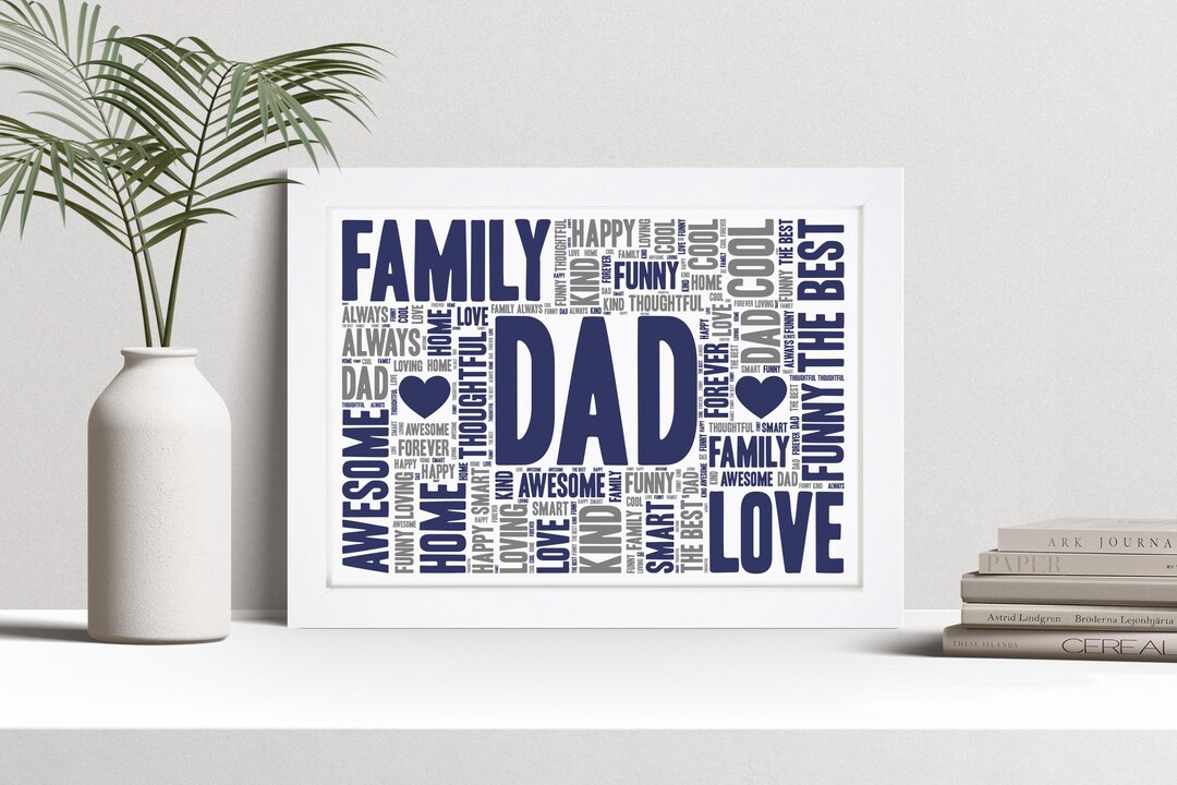 Personalised DAD Word Art Print, Fathers Day Gift for Daddy - Etsy