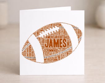 Personalised American Football Card – Custom Word Art Keepsake