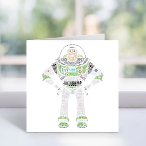 Personalisierte Buzz Lightjahre Wort Kunst Karte - Toy Story Themen - Für Ihn, Sie, Männer, Frauen, Mädchen, Jungen, Kinder - Disney inspiriert