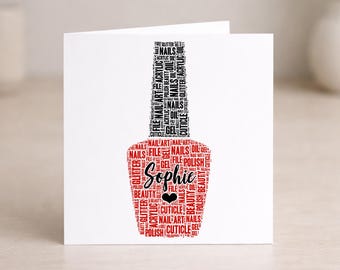 Personalised Nail Polish Card – Custom Word Art