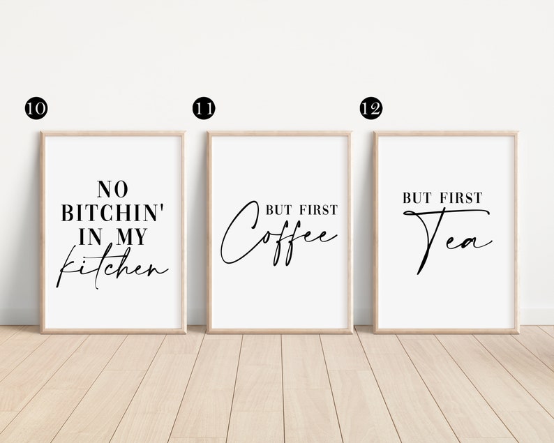 Food Themed Kitchen Prints, Dining Room Wall Art Prints, Unframed Kitchen Poster - Home Décor, Kitchen White and Black A5 A4 A3 Print bild 5