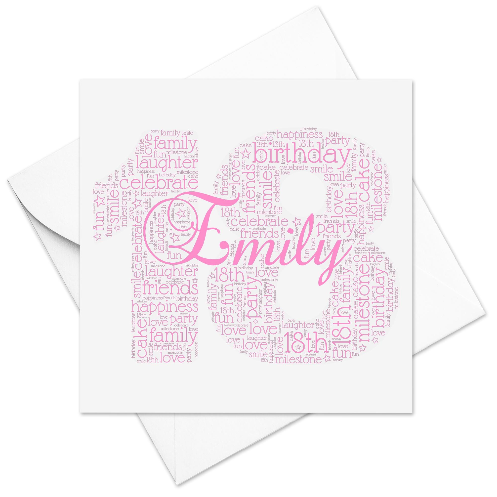 Personalised 18th Birthday Card - Word Art Keepsake - Etsy UK
