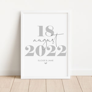 Personalised Wedding Day Print - Custom Frame - Wedding, Anniversary, Special Date Gifts - For Couples, Mr And Mrs, Bride, Groom