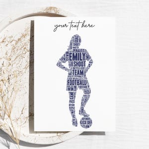 Gepersonaliseerde voetbalsterkaart - Voetbalster Custom Keepsake, For Her, Women, Girls