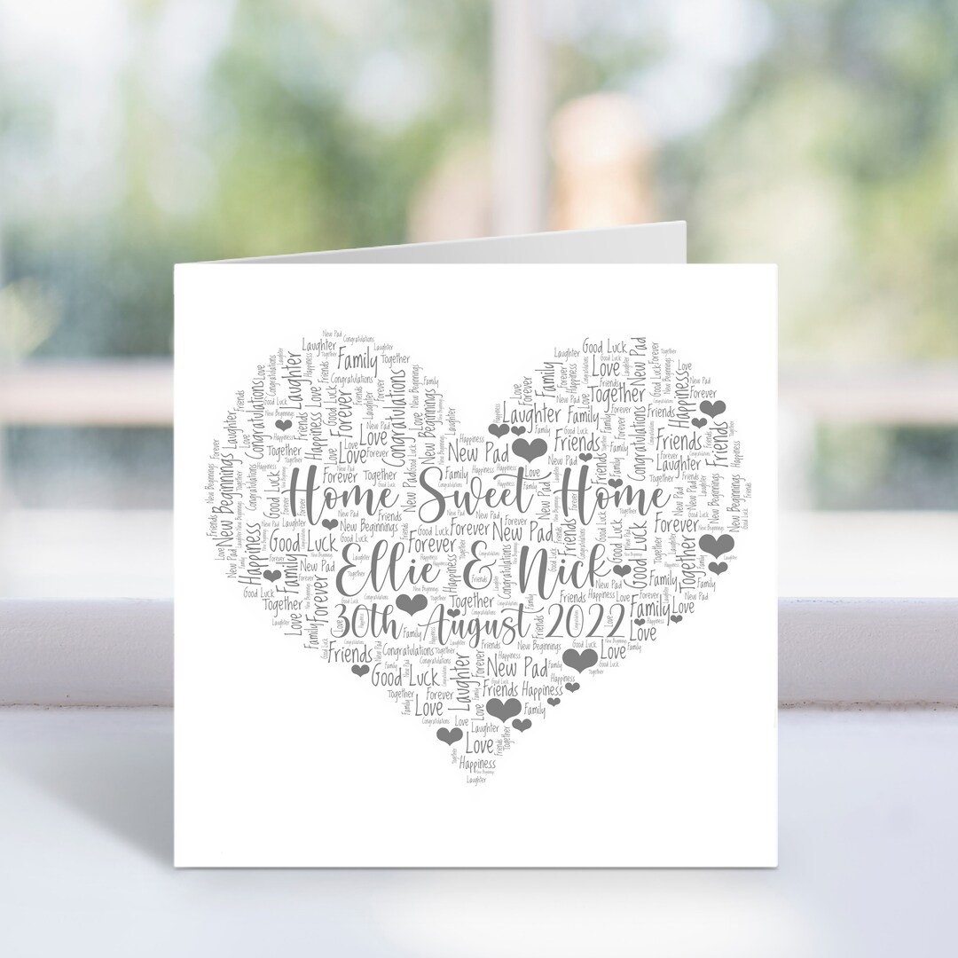 Personalisierte Home Sweet Home Karte Neues Zuhause - Etsy Österreich
