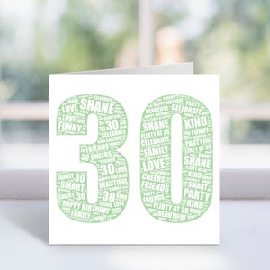 Biglietto personalizzato 30 anni - Ricordo del 30° compleanno - Per lui, lei, uomini, donne - Amico, figlia, figlio, sorella, fratello