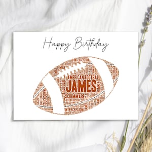 Personalised American Football Card - Custom Keepsake, For American Football Fan, Team Coach NL