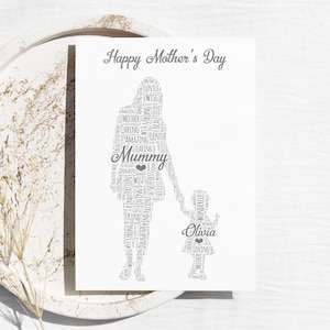 Tarjeta personalizada con texto en inglés "Madre e hijo": agradecimiento, cumpleaños, Día de la Madre, recuerdo personalizado, para mamá, de hijo, hija (NL)