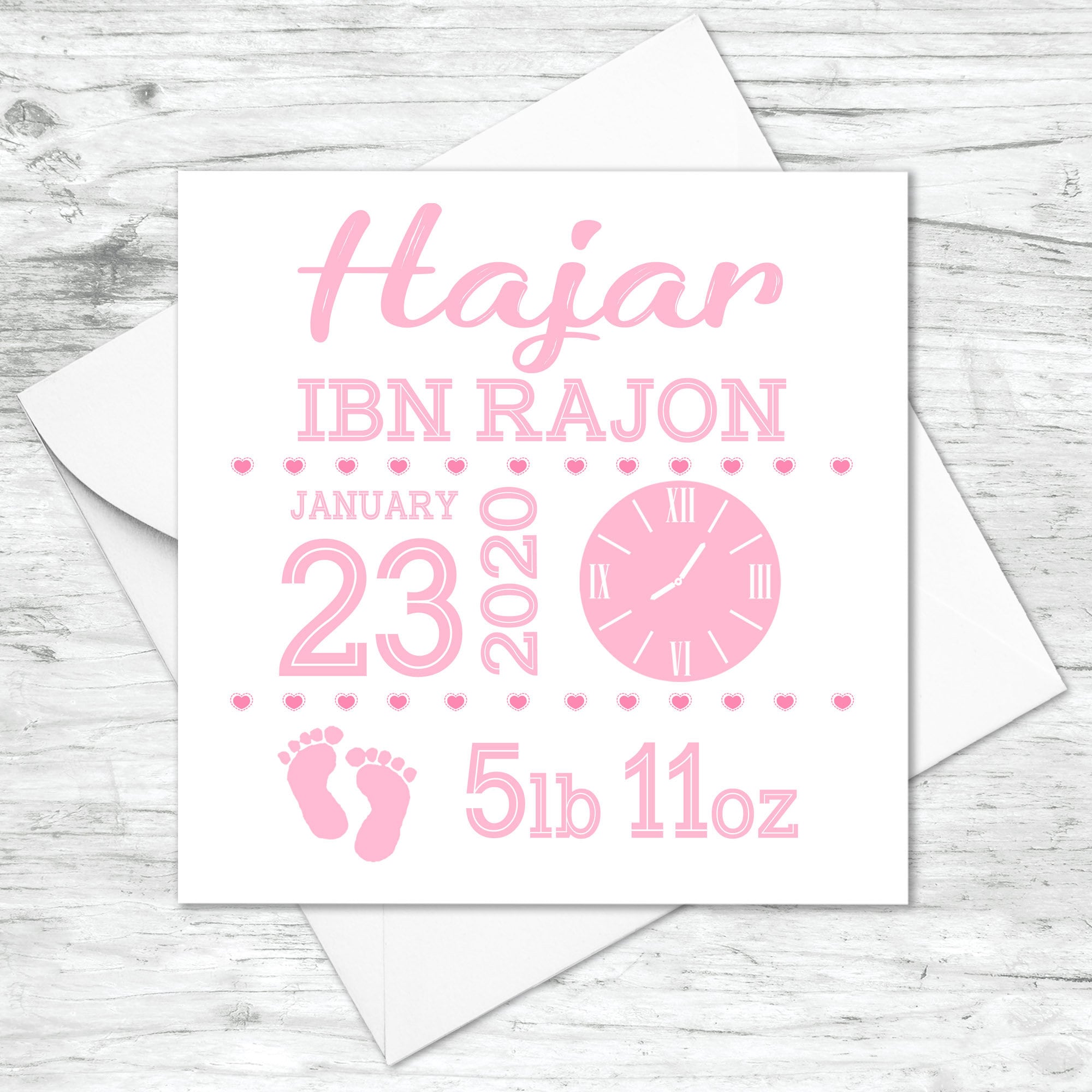 Personalised New Baby Card Baby Name Birth Details New Etsy UK