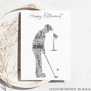 Carte personnalisée de golfeur - carte d'anniversaire de golf, carte de retraite souvenir personnalisé, pour lui, homme, fils, papa, mari, grand-père NL