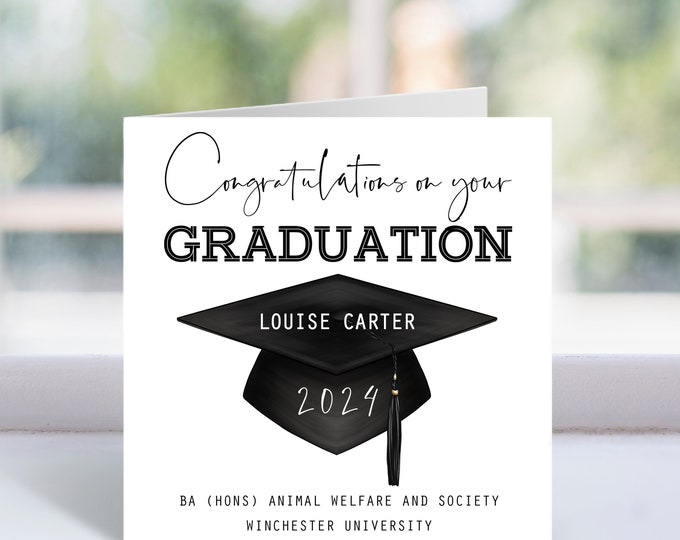 Personalised Graduation Greeting Card - Congratulations on your graduation - For Him, Her, Men, Women - Graduation Card