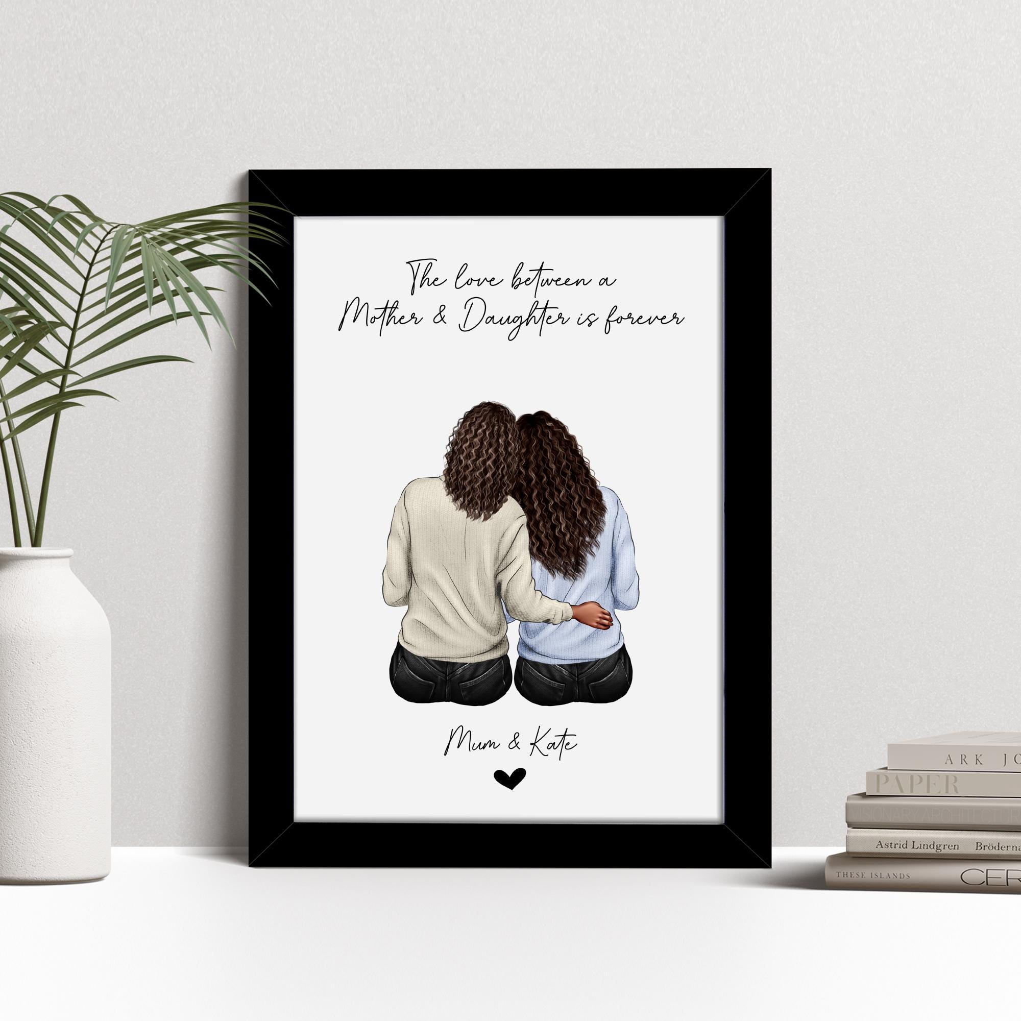 Personalised Mother Daughter Print, Custom Framed Wall Art - Etsy New ...