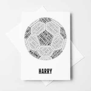 Carta da calcio personalizzata - Ricordo personalizzato per tifosi di calcio, per lui, per lei, per uomo, per donna NL