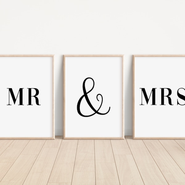 Mr and Mrs Wall Art - Etsy UK