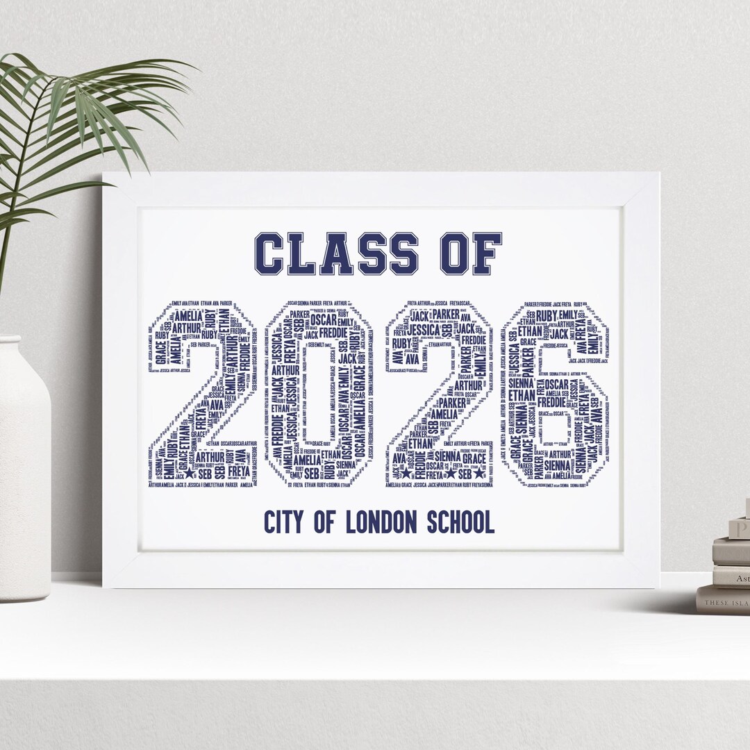 Personalised Class of 2026 Word Art Print, School Leavers Gift - Etsy