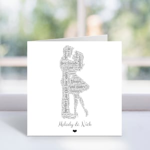 Gepersonaliseerde paarkaart - Valentijnsdag, bruiloft, jubileumkaart - WordArt voor hem, haar - voor koppels, man, vrouw, vriend