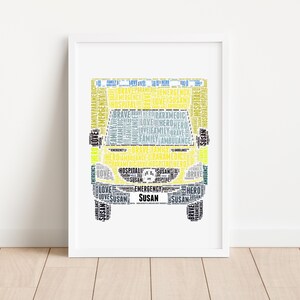Impression d'art personnalisée Ambulance, cadeau ambulancier ambulancier, art mural personnalisé encadré, cadeau pour homme, femme