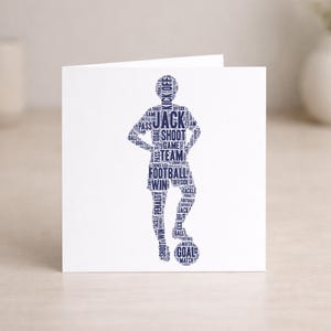 Personalised Male Footballer Card - Football Player Custom Keepsake, For Him, Men, Boys NL