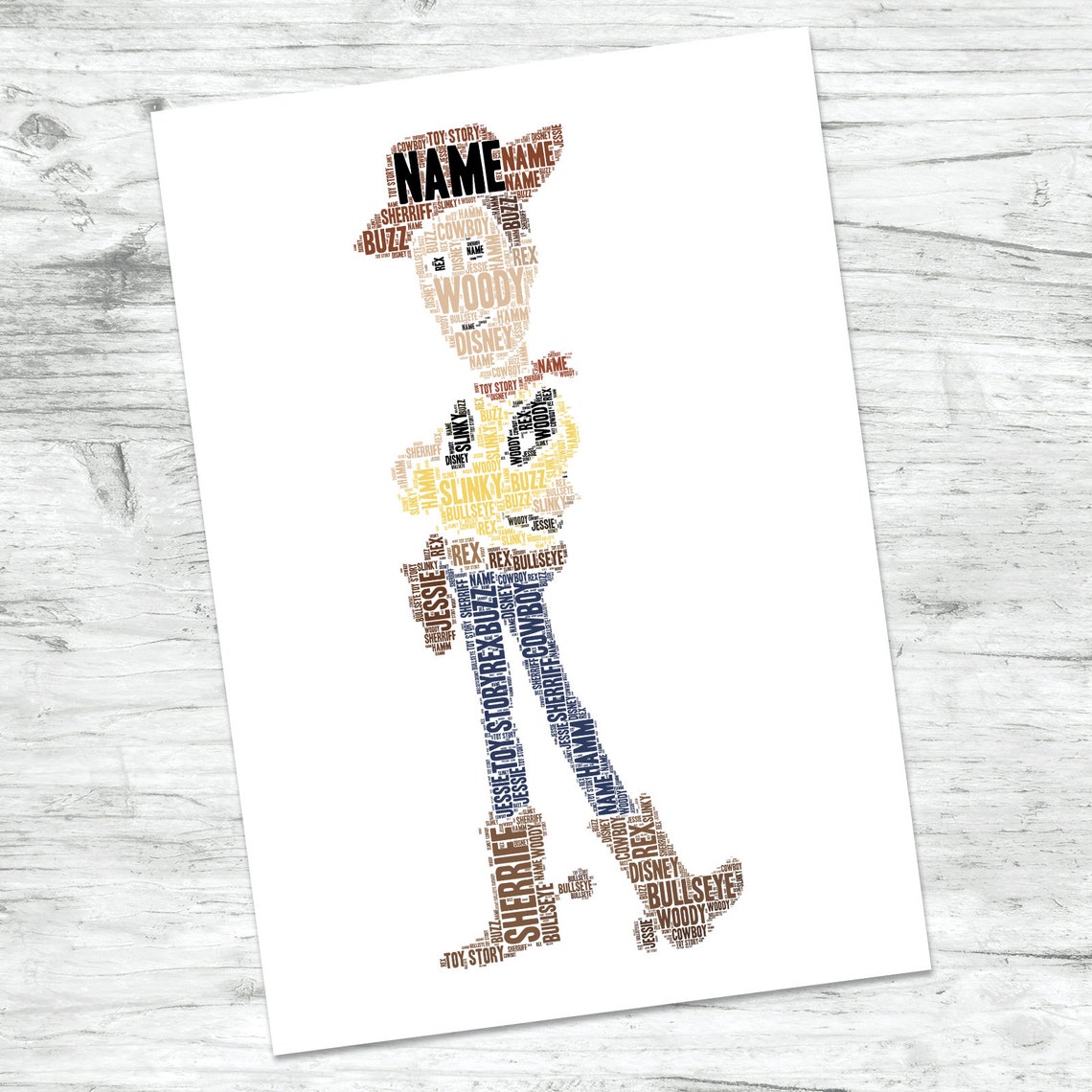 Personalised Woody Print Custom Word Wall Art Toy Story | Etsy Australia