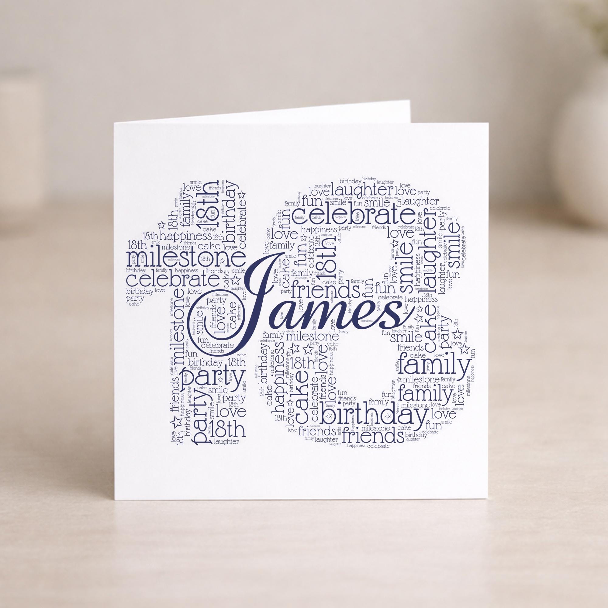Personalised 18th Birthday Card - Word Art Keepsake - Etsy UK