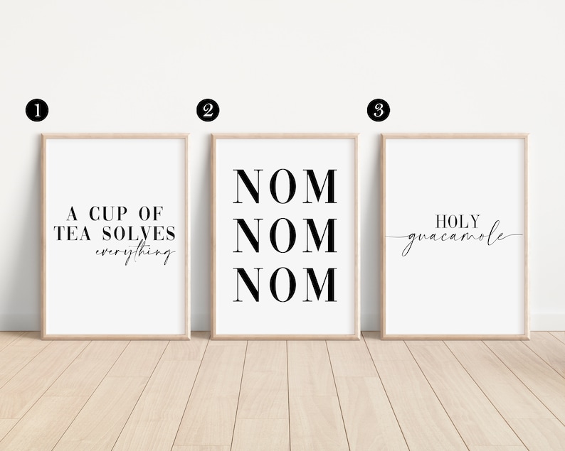 Food Themed Kitchen Prints, Dining Room Wall Art Prints, Unframed Kitchen Poster - Home Décor, Kitchen White and Black A5 A4 A3 Print bild 2