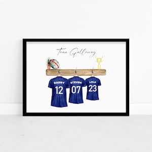 Stampa personalizzata di magliette da rugby per famiglie - Poster con foto personalizzate da parete - Idee regalo per la festa del papà per papà, nonno e bambini