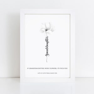 Impression personnalisée spéciale de fleurs pour petite-fille - Idées cadeaux pour petite-fille - Anniversaire, remerciement - Pour elle, femmes, filles - des grands-parents