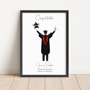 Personalised Graduation 2023 Print - Custom Wall Art Frame - Graduate Gifts For Him, Men, Boys