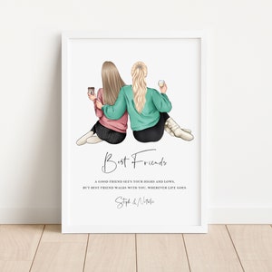 Personalised Best Friend Print, Best Friend Gift, Friendship Gift, Keepsake, Birthday Bestie Gifts, Birthday Gift for Her