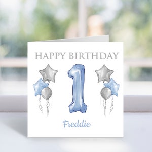 Biglietto di auguri personalizzato per il primo compleanno - Biglietto di auguri per il primo compleanno - Per ragazzi, ragazze, bambini - Figlio, figlia, nipote, nipote maschio