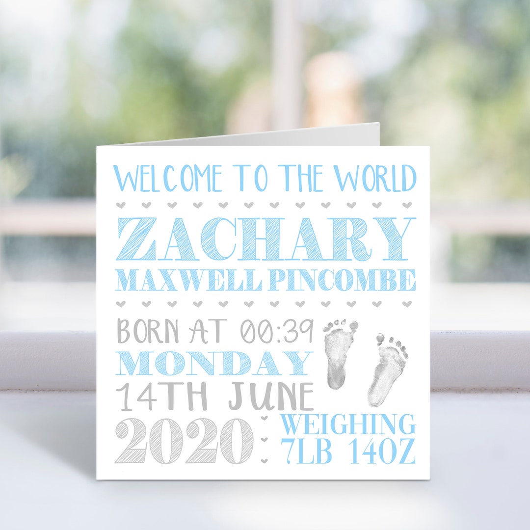 Personalised Welcome to the World Greeting Card New Baby Girl, Boy ...