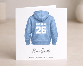 Tarjeta de felicitación personalizada para graduados escolares, recuerdo de 2026