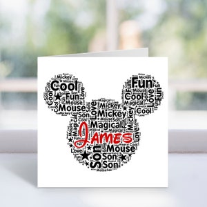 Personalisierte Micky Maus Karte - Geburtstagskarten - Für Ihn, Sie, Männer, Frauen, Mädchen, Jungen, Kinder - Disney inspiriert