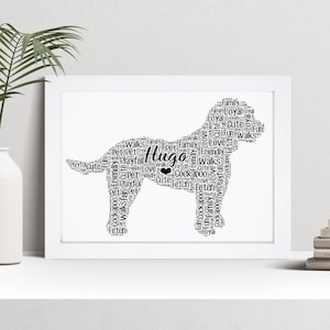 Personalised Cockapoo Word Art Print, Custom Wall Art Framed Picture Gift NL