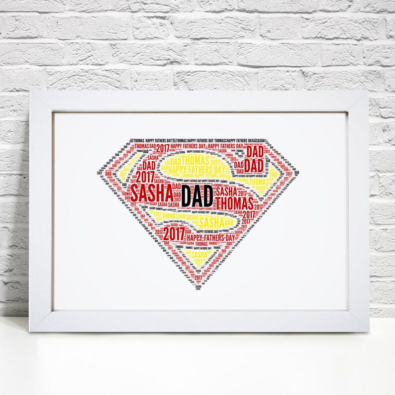 Batman new Personalised Word Art Cloud Father/'s Day Gift Dad Daddy Grandad