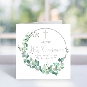 Carte de communion personnalisée - pour filleul, filleule, fils, fille, unisexe - baptême - garçon fille