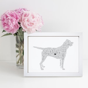 Personalised Rottweiler Dog Print - Rotty Dog Word Wall Art - Memorial, In Memory Gifts - For Him, Her, Men, Women - Dog Owner