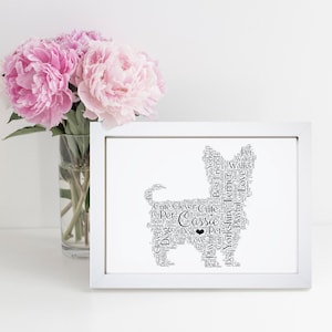 Personalised Yorkshire Terrier Dog Print - Yorkie Dog Word Wall Art - Memorial, In Memory Gifts - For Him, Her, Men, Women - Dog Owner
