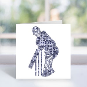 Tarjeta personalizada con texto en inglés "Cricket Player" - Tarjetas de cumpleaños con temática de críquet - Para él, ella, niños, niñas y hombres - Jugador de críquet