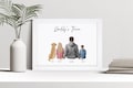Personalised Daddy's Team Print, Father's Day Gift, Custom Wall Art Framed Picture, Present For Dad, Family Portrait NL