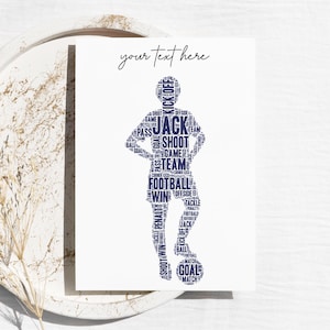 Gepersonaliseerde kaart voor mannelijke voetballer - Voetballer Custom Keepsake, For Him, Men, Boys