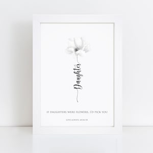 Personalised Special Daughter Flower Print - Gift Ideas - Birthday, Thank You - For Her, Women, Girls - From Parents