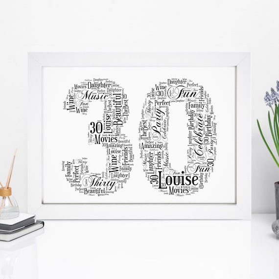 Personalised 30th Print Birthday Gift Keepsake Frame For | Etsy