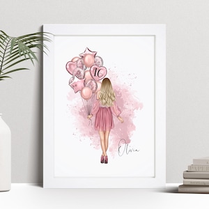 Personalised 16th Birthday Print, Girl Birthday Gift, Custom Wall Art Framed Picture, Present For Her, Friend, Daughter, Granddaughter NL