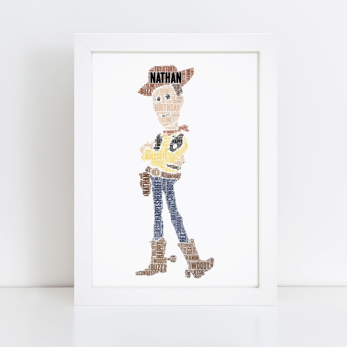 Personalised Woody Print Custom Word Wall Art Toy Story | Etsy Australia