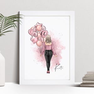 Personalised 60th Birthday Print, Female Birthday Gift, Custom Wall Art Framed Picture, Present For Her, Women, Friend, Mum, Sister NL
