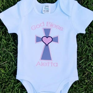 Baby Girl Christening Outfit, God Bless Baptism Shirt, Baptism Outfit, Baby Girl Baptism, Baby Christening, Christening Party Outfit