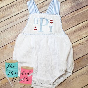 Baby Boy Monogrammed Bubble - Monogrammed Bubble - Monogrammed Romper - Romper Bubble - Baby Boy Romper - Baby Boy Sunsuit - Summer Outfit