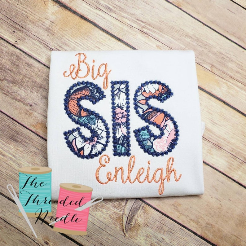 Big Sister Shirt Big Sis Older Sister Shirt Sibling Shirts Hospital Shirt for Big Sister image 2